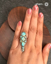 Himalayan Turquoise Silver Adjustable Ring