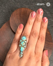 Himalayan Turquoise Silver Adjustable Ring