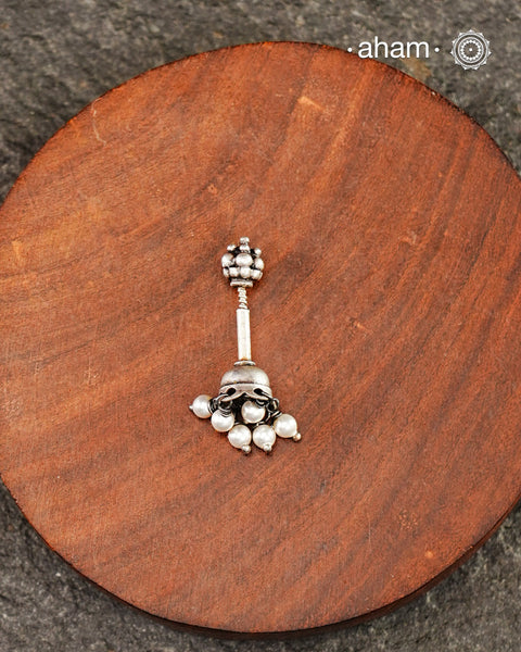 Pearl Jhumkie Silver Bugadi(Single Piece)
