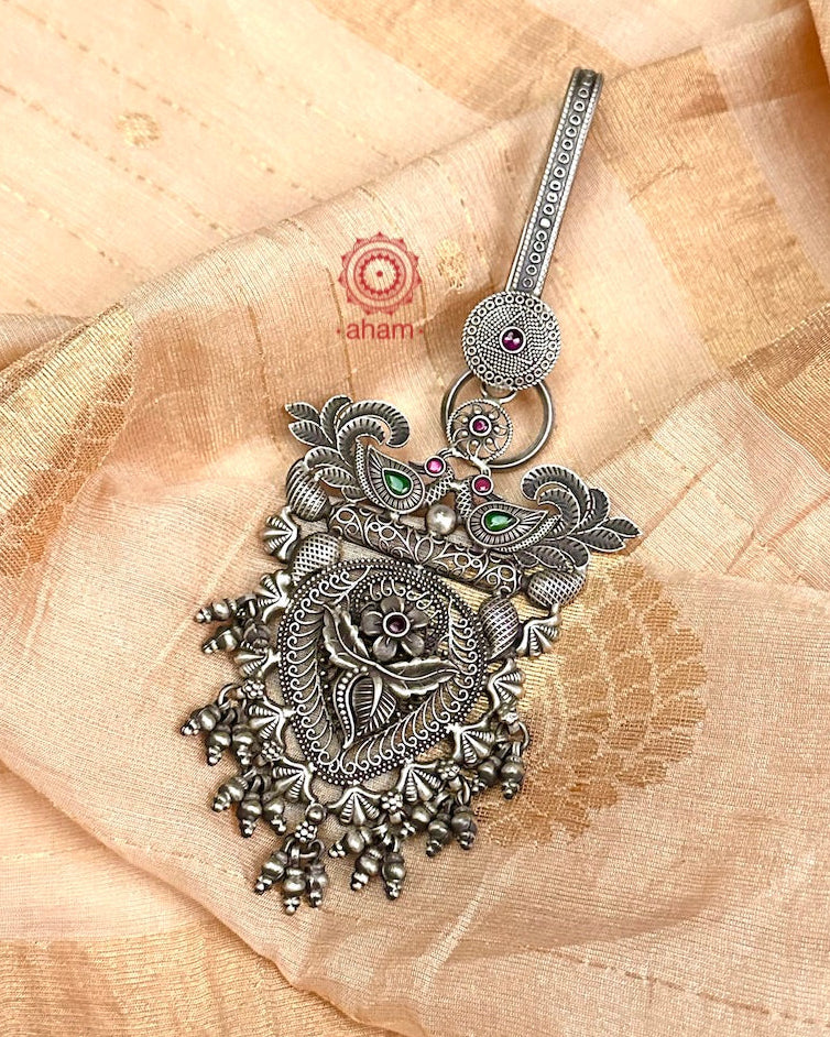 Saree Silver Key Hook Pure Silver Keychain Waist Key Holder Silver