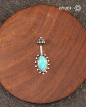 Turquoise Drop Silver Bugadi (Single Piece)