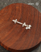Single Plain Silver Bugadi with Pearls (Single Piece)