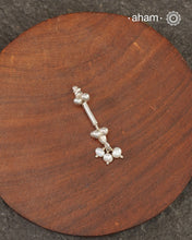 Single Plain Silver Bugadi with Pearls (Single Piece)