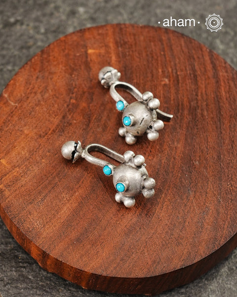 Turquoise Silver Clipon Bugadi