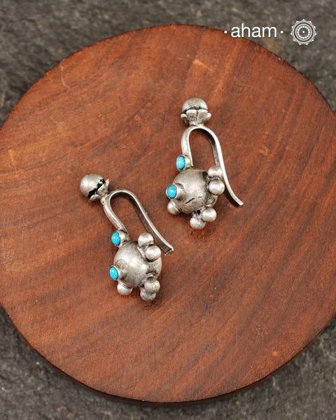 Turquoise Silver Clipon Bugadi