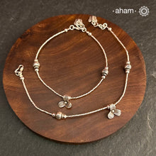 A.M P.M Charm Silver Anklets