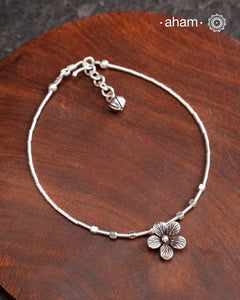 A.M P.M Charm Silver Anklets
