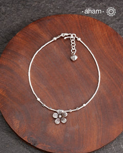 A.M P.M Charm Silver Anklets