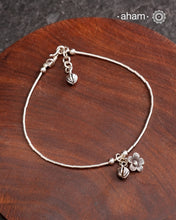A.M P.M Charm Silver Anklets