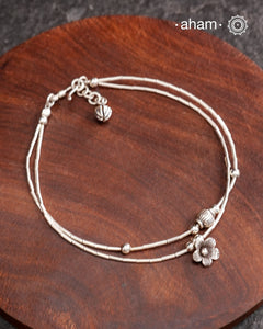 A.M P.M Charm Silver Anklets