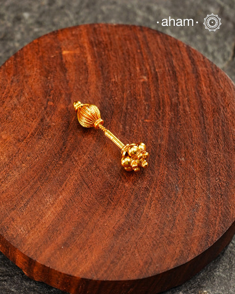Silver Bugadi With Gold Polish(Single Piece)