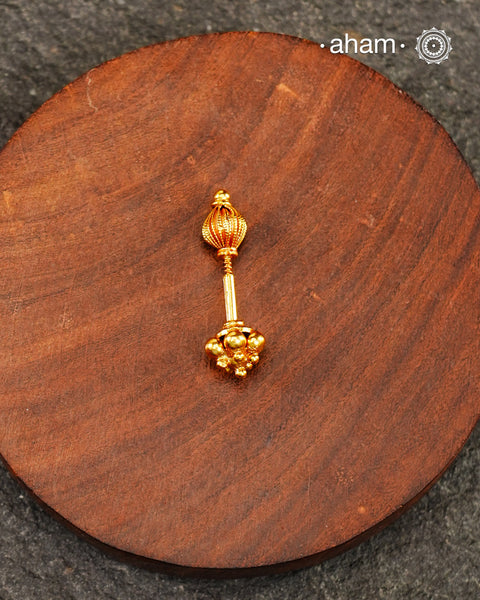 Silver Bugadi With Gold Polish(Single Piece)