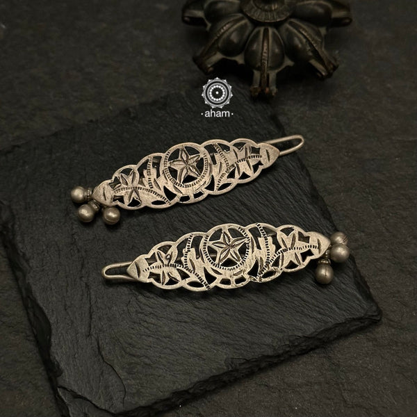 Handcrafted tribal silver hair clip. Little accessories that add so much beauty to the whole look.  Please note the price is for one clip only.  Please select if you want the one opening on the right side or left side. 