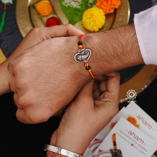 Ganesha Silver Rakhi