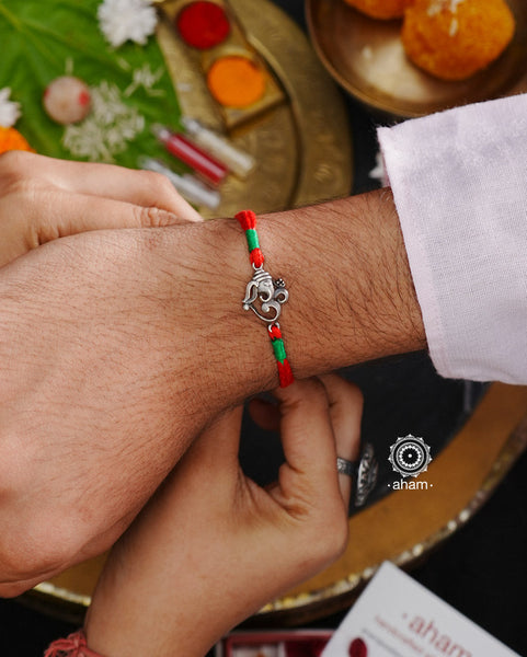 Om Ganesha Silver Rakhi
