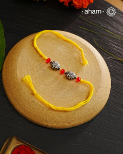 Silver Rakhi and Lumba Set