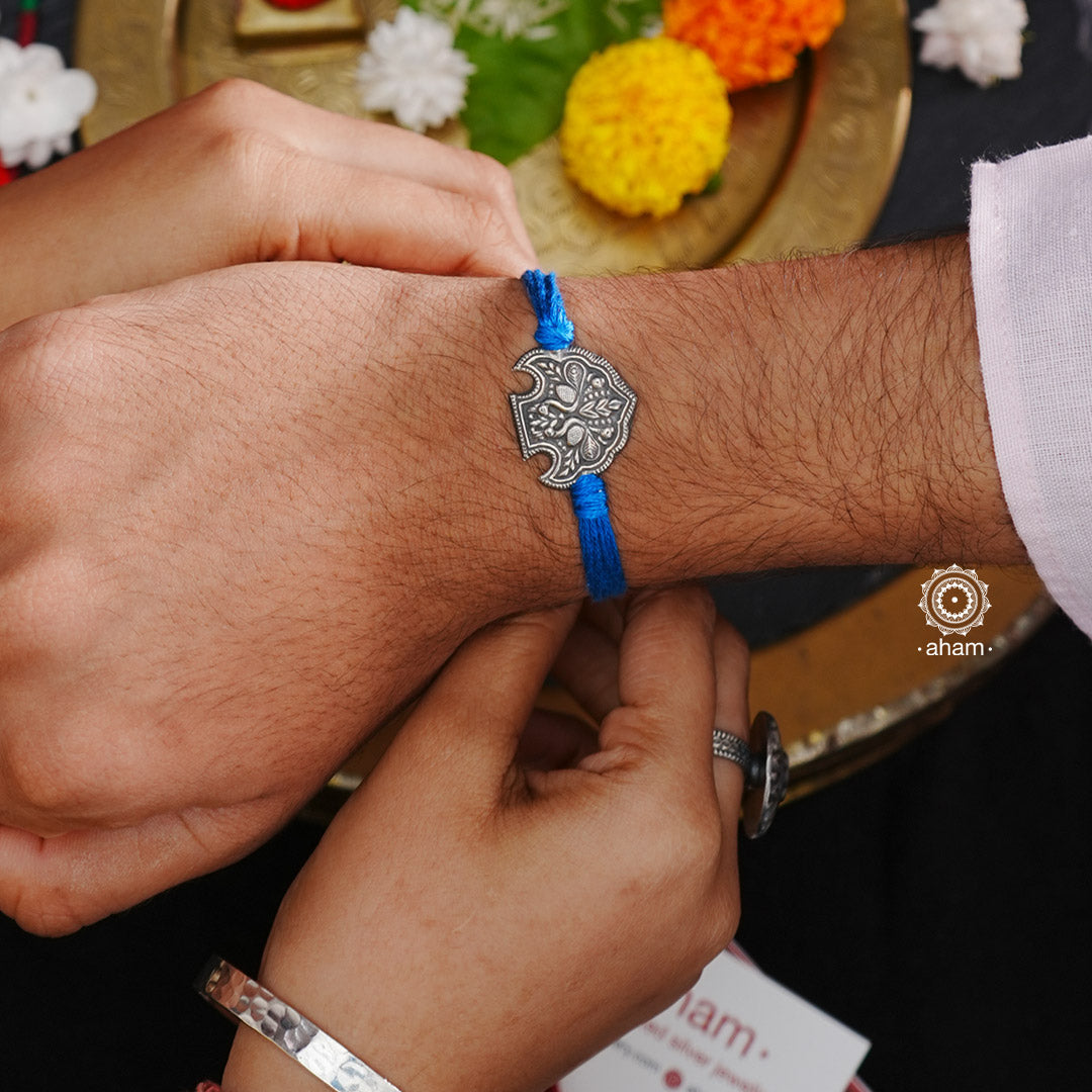 Silver Peacock Rakhi