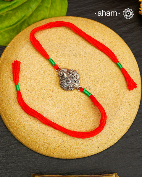Nakshi Peacock Silver Rakhi