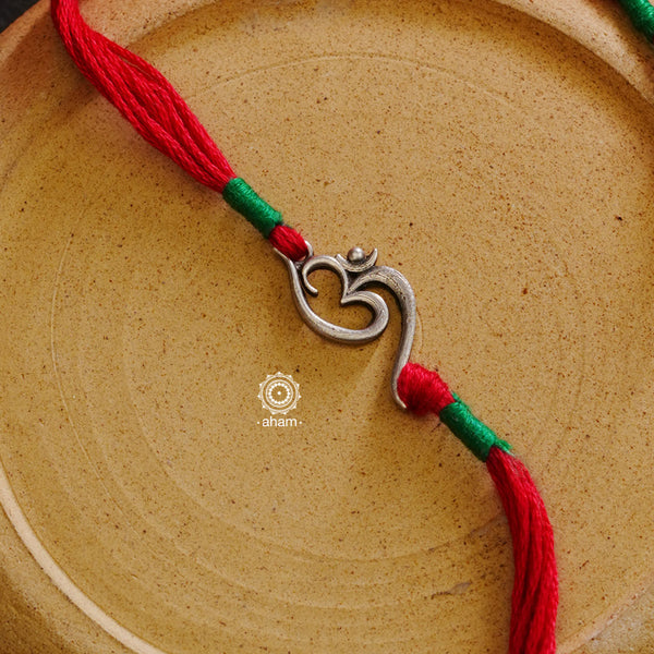 Om Handcrafted Silver Rakhi