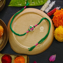 Kundan Gold Polish Silver Rakhi