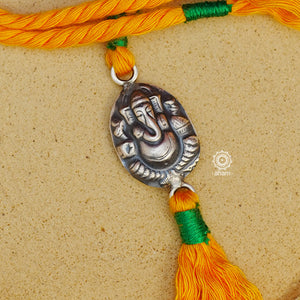 Silver Ganesha Lumba - Bhabhi Rakhi