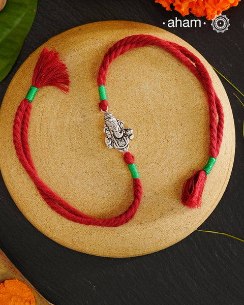 Shree Ganesha Silver Rakhi