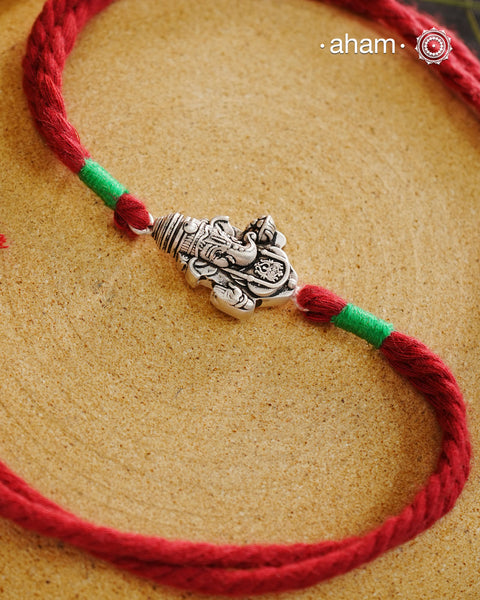 Shree Ganesha Silver Rakhi