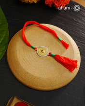 Surya Two Tone Silver Handcrafted Rakhi And Lumba Set