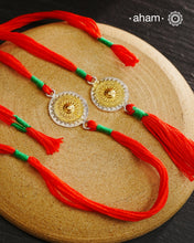 Surya Two Tone Silver Handcrafted Rakhi And Lumba Set