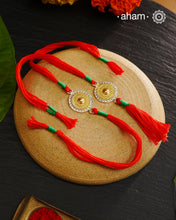 Surya Two Tone Silver Handcrafted Rakhi And Lumba Set