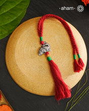 Peacock Silver Rakhi And Lumba Set