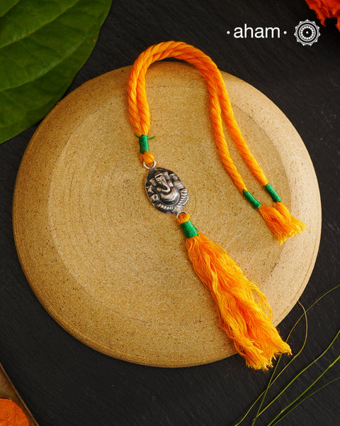 Silver Ganesha Lumba - Bhabhi Rakhi