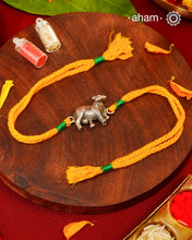 Statement Cow Silver Rakhi