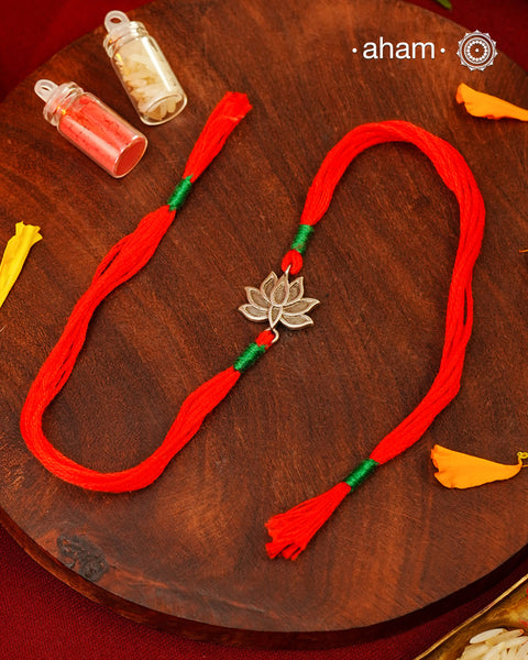 Lotus Silver Rakhi