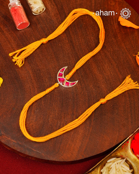 Kundan Chand Silver Rakhi
