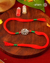 Zircon Flower Silver Rakhi