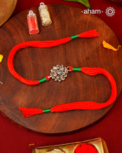 Zircon Flower Silver Rakhi