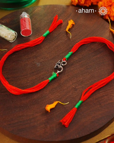 Om Handcrafted Silver Rakhi