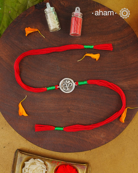 Om Silver Rakhi