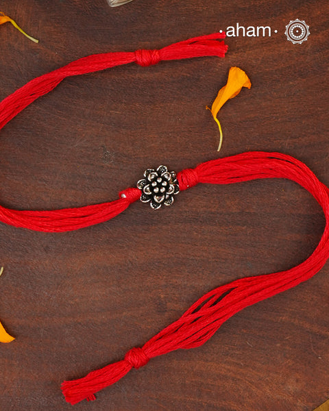Flower Silver Rakhi