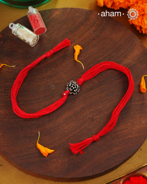 Flower Silver Rakhi