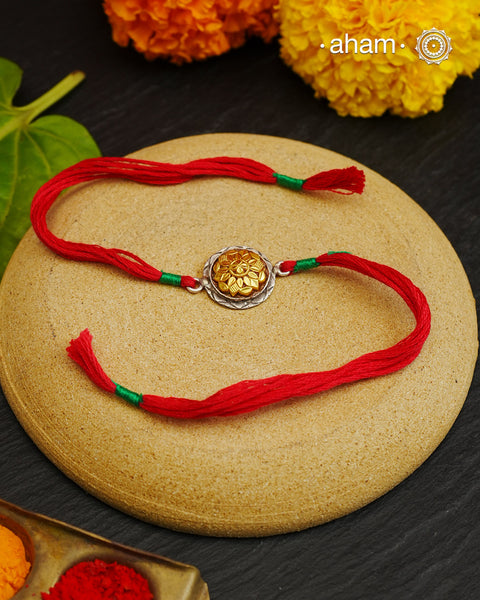 Bandhel Two Tone Silver Rakhi