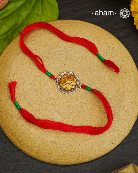 Bandhel Two Tone Silver Rakhi
