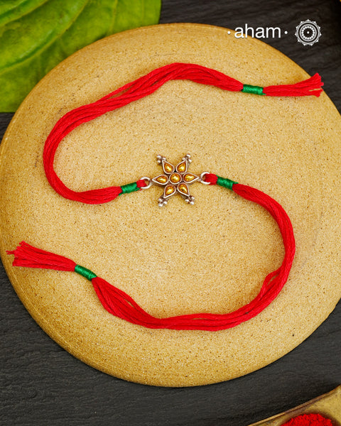 Bandhel Two Tone Silver Rakhi