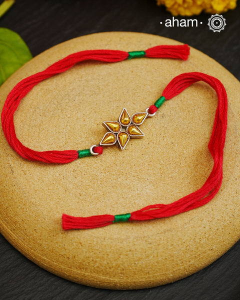 Bandhel Two Tone Silver Rakhi
