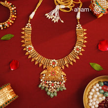 Kundan Pearl Gold Polish Silver Neckpiece & Earring Set