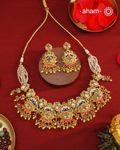 Kalignathi Gold Polish Silver Neckpiece & Earrings Set