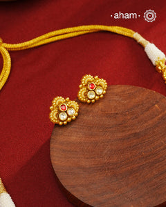 Gold Polish Silver Neckpiece & Earrings Set