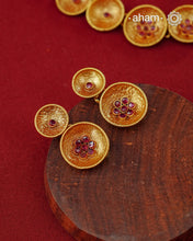 Gold Polish Silver Neckpiece & Earrings Set