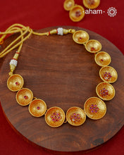 Gold Polish Silver Neckpiece & Earrings Set